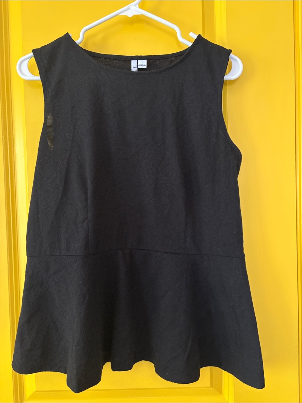 Women’s Black Sleeveless Peplum Shirt - Brand: ELLE
